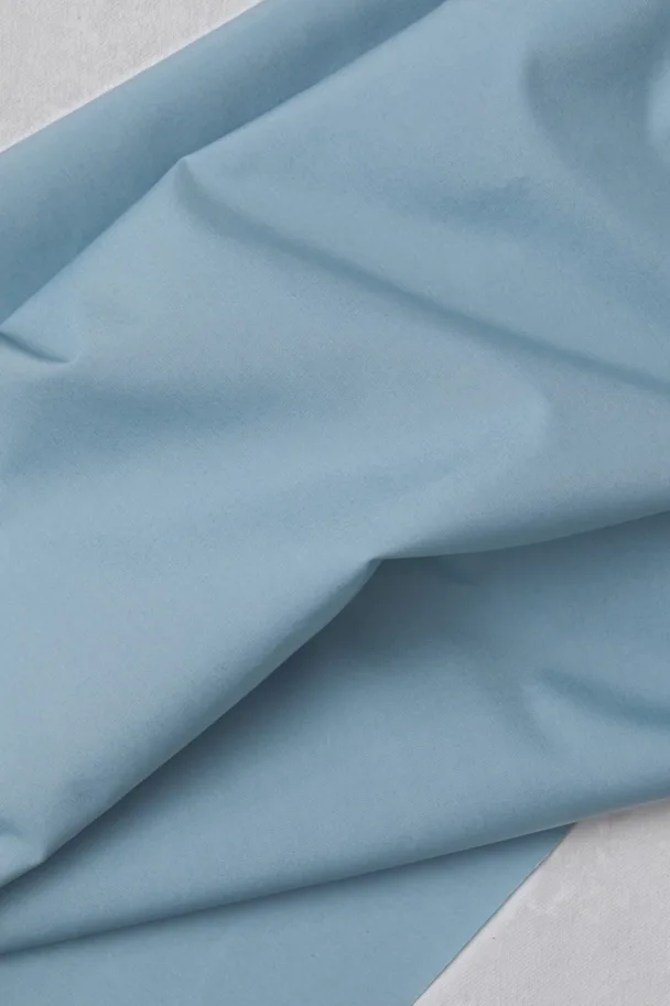 Organic Cotton Papertouch Poplin - Faded Blue