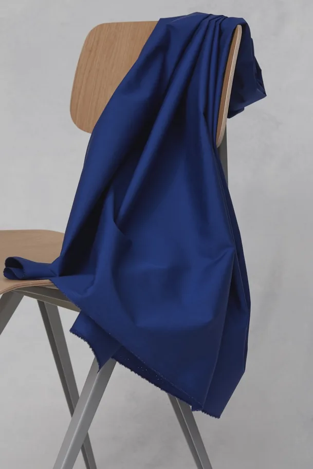 Organic Cotton Papertouch Poplin - Cobalt Blue