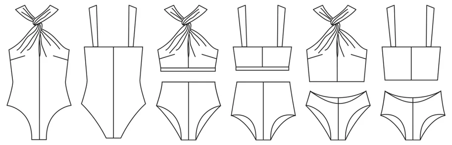 Kaia Curve Swimsuit Bikini - Papercut Patterns Sewing Pattern (English)