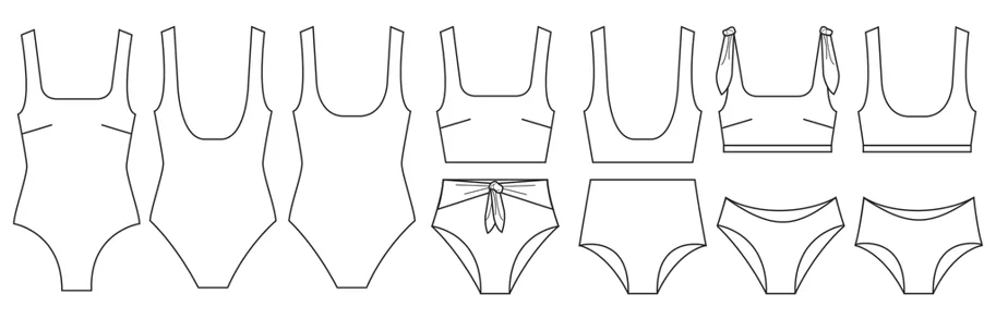 Marnie Curve Swimsuit Bikini - Papercut Patterns Sewing Pattern (English)