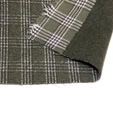 Wolle-Baumwolle Double Face Deadstock - Faded Green Check