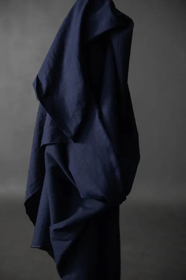 Organic Cotton Linen - Dark Navy