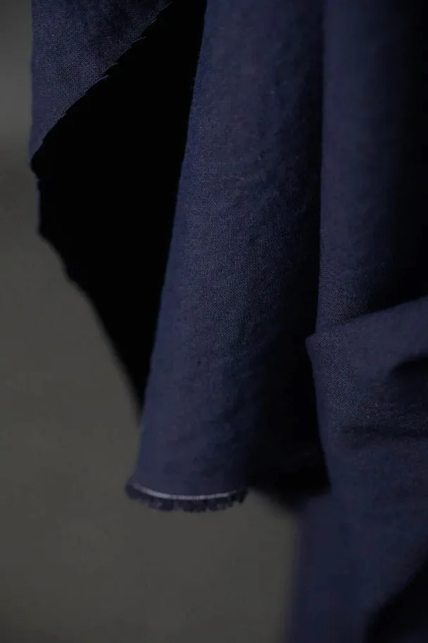 Organic Cotton Linen - Dark Navy