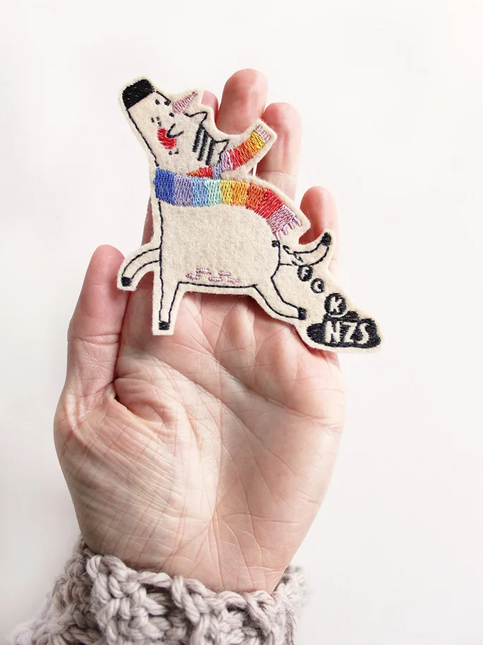 Einhorn FCK NZS Bügelbild Aufnäher - Halfbird