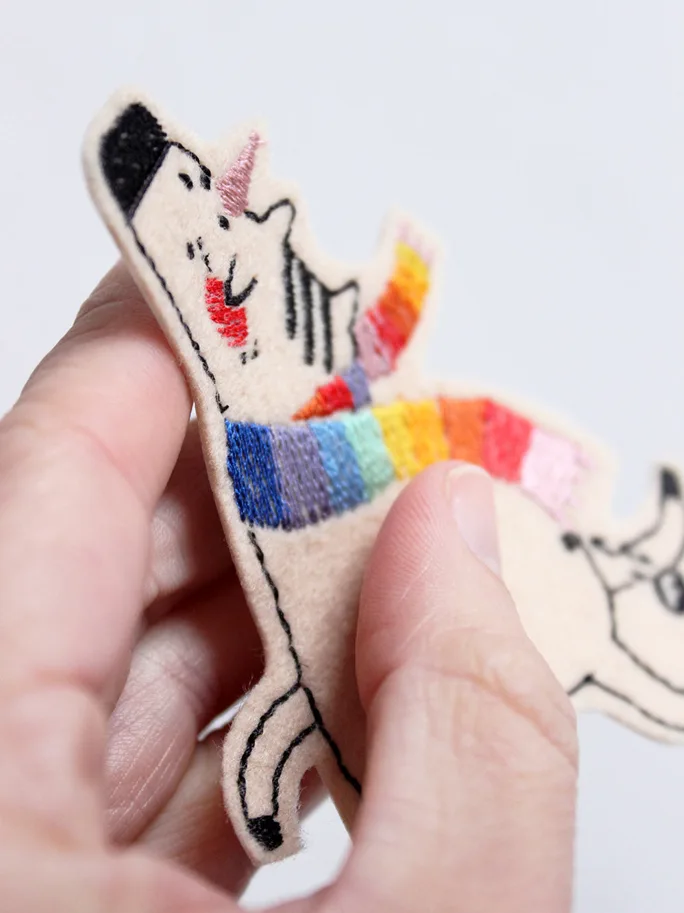 Einhorn FCK NZS Bügelbild Aufnäher - Halfbird