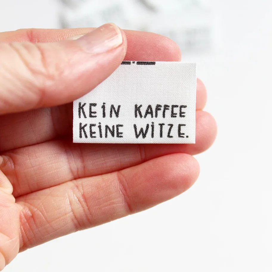 Label Organic Cotton KEIN KAFFEE KEINE WITZE - Halfbird