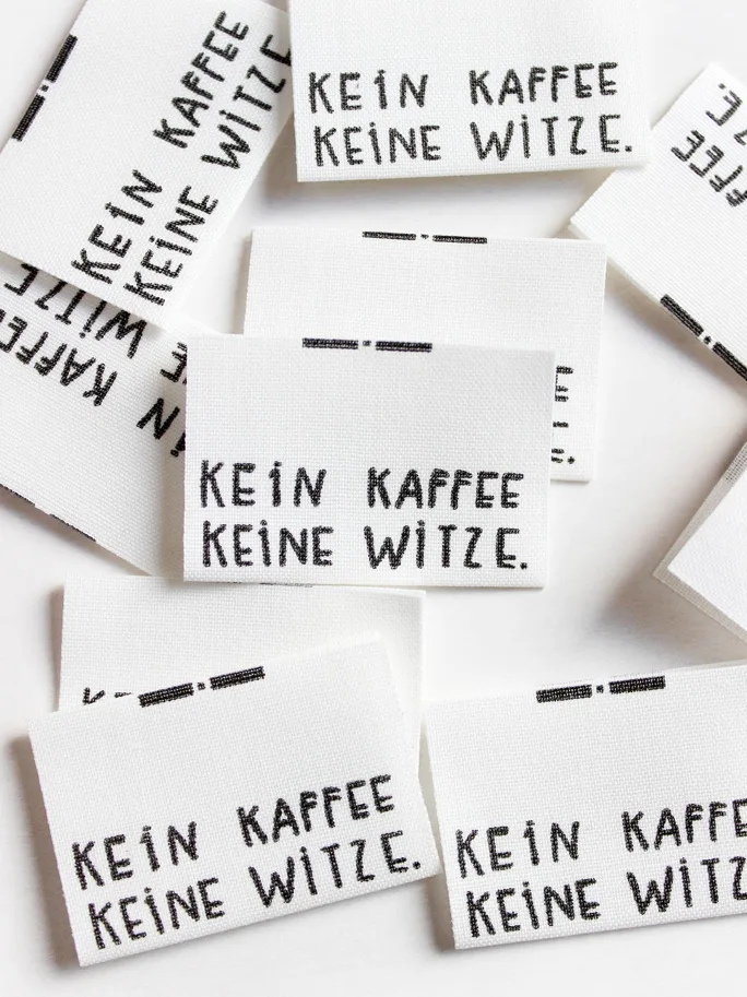 Label Organic Cotton KEIN KAFFEE KEINE WITZE - Halfbird