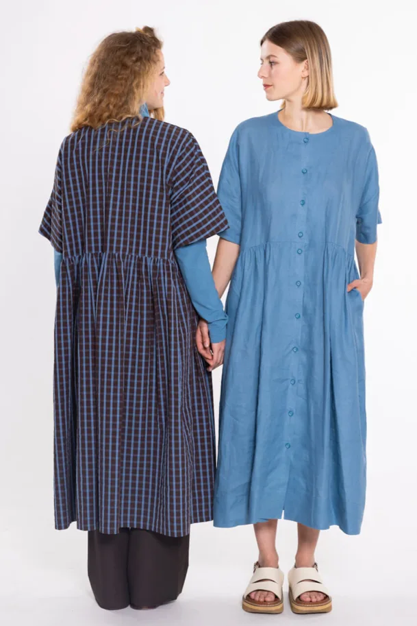 No85 gerafftes Kleid mit T-Ärmel - Trendschnitt Schnittmuster