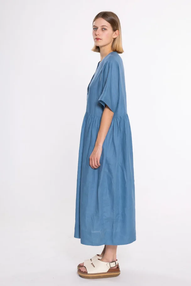 No85 gerafftes Kleid mit T-Ärmel - Trendschnitt Schnittmuster