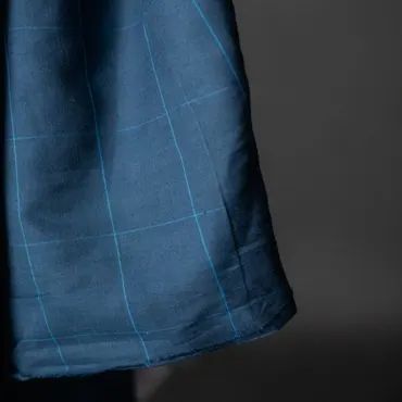 Organic Cotton Linen - Rock-A-Nore Blue Window Pane