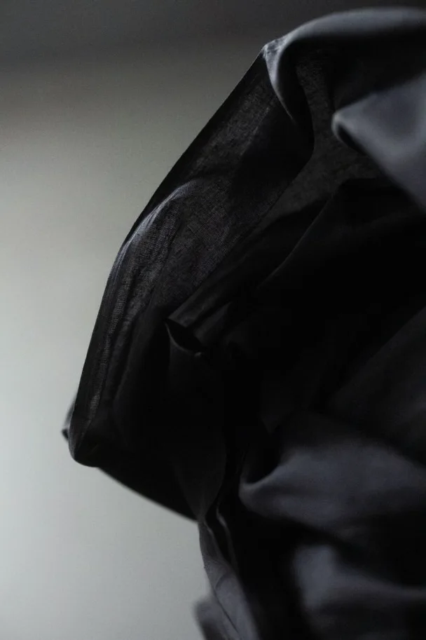 Organic Indian Cotton Muslin Voile - Black