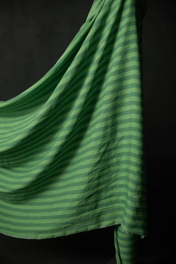 Linen Washed - Aloe Green Stripe
