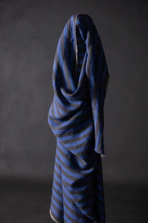 Linen Washed - Moonlit Blue Stripe