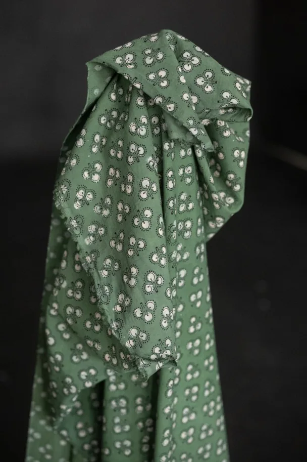 Organic Indian Blockprint - Mallydam Green Orchard