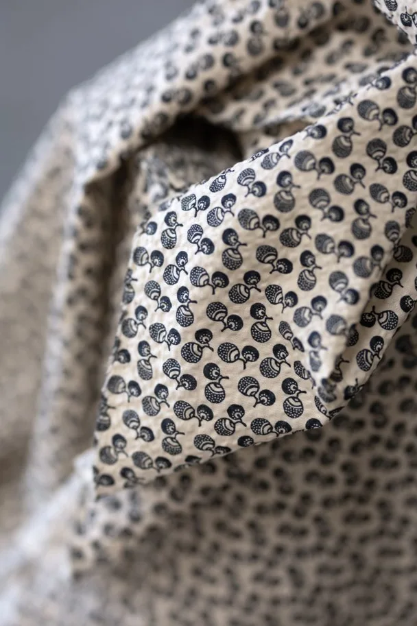 Organic Seersucker - Jouy Off-White Donguri