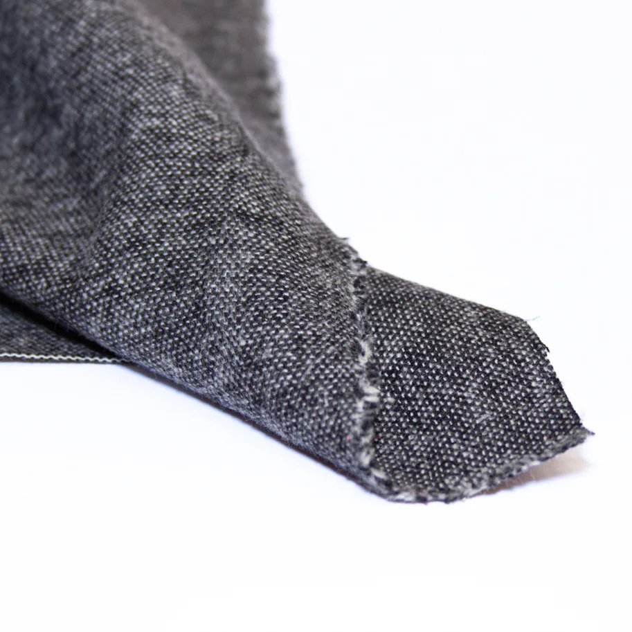 Bio Baumwolle Re-Life Flanell Deadstock - Schwarz Weiss Melange