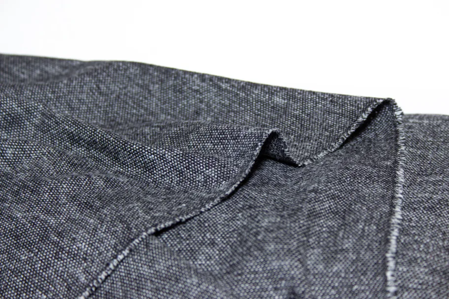 Bio Baumwolle Re-Life Flanell Deadstock - Schwarz Weiss Melange