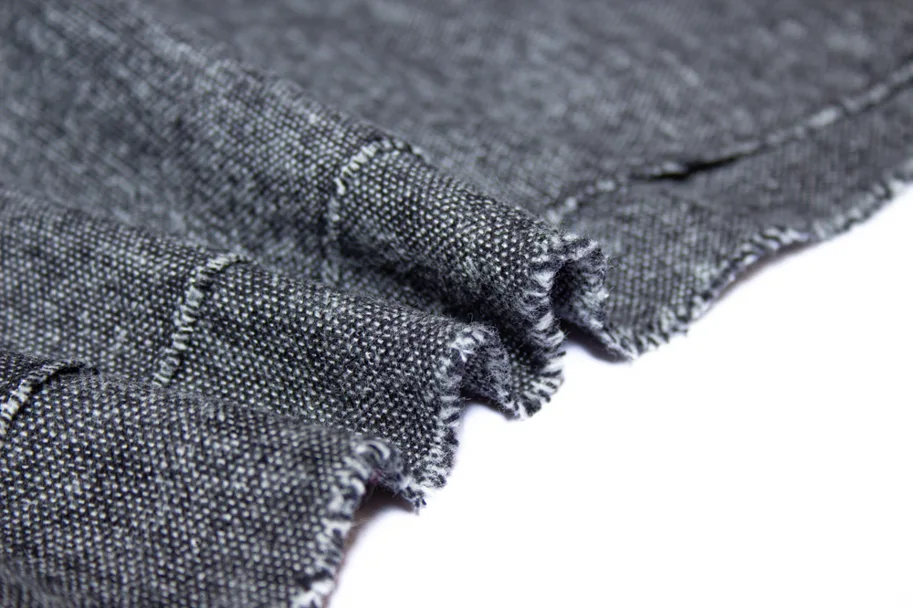 Bio Baumwolle Re-Life Flanell Deadstock - Schwarz Weiss Melange