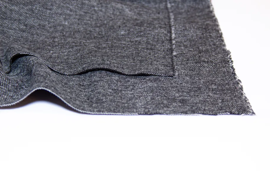 Bio Baumwolle Re-Life Flanell Deadstock - Schwarz Weiss Melange