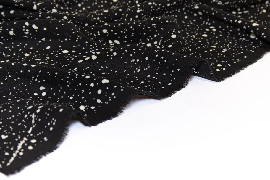 Re-Life Lyocell Crepe Deadstock - Splash Black White
