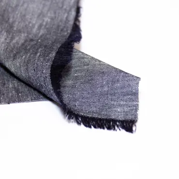 Linen Lyocell Chambray Stretch - Dark Blue Melange