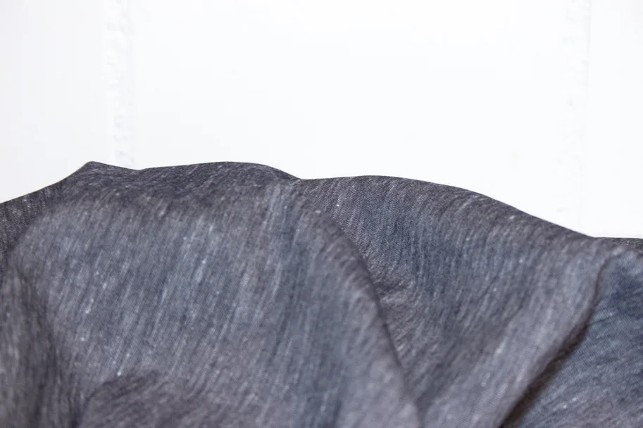 Linen Lyocell Chambray Stretch - Dark Blue Melange