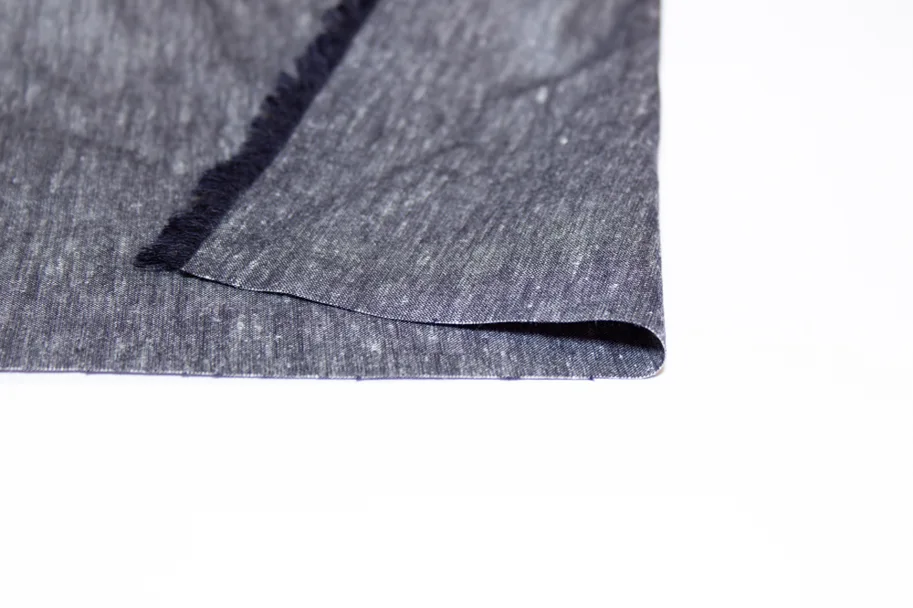 Linen Lyocell Chambray Stretch - Dark Blue Melange