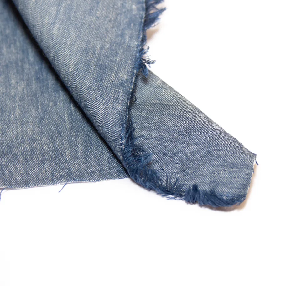 Linen Lyocell Chambray Stretch - Light Blue Melange
