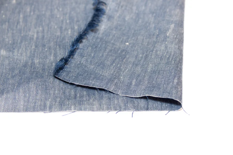 Linen Lyocell Chambray Stretch - Light Blue Melange