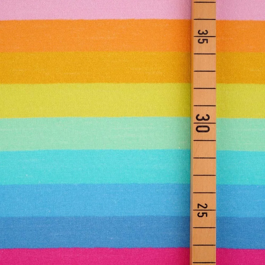 Organic Jersey - Regenbogen Streifen Susalabim