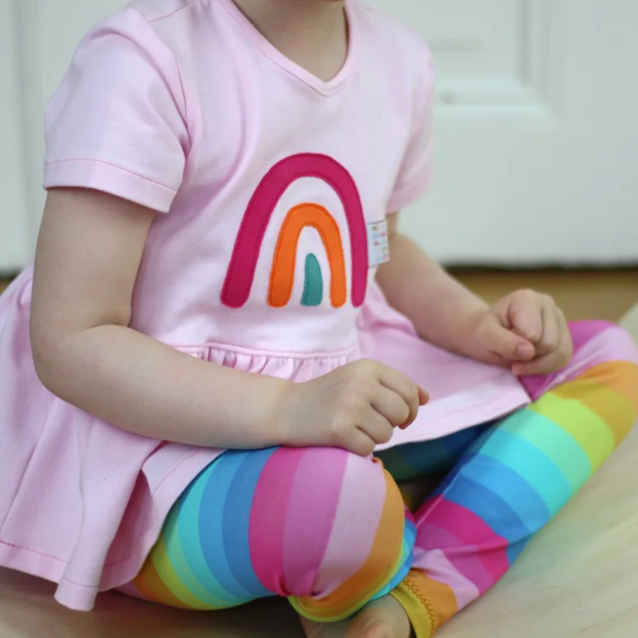 Organic Jersey - Regenbogen Streifen Susalabim