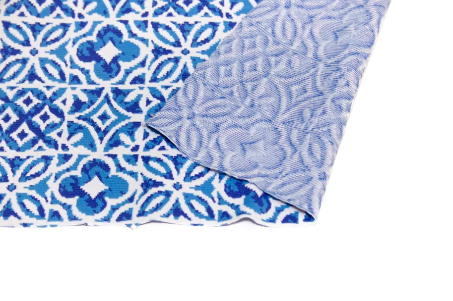 Deadstock Badestoff Sportjersey - Azulejo Blue