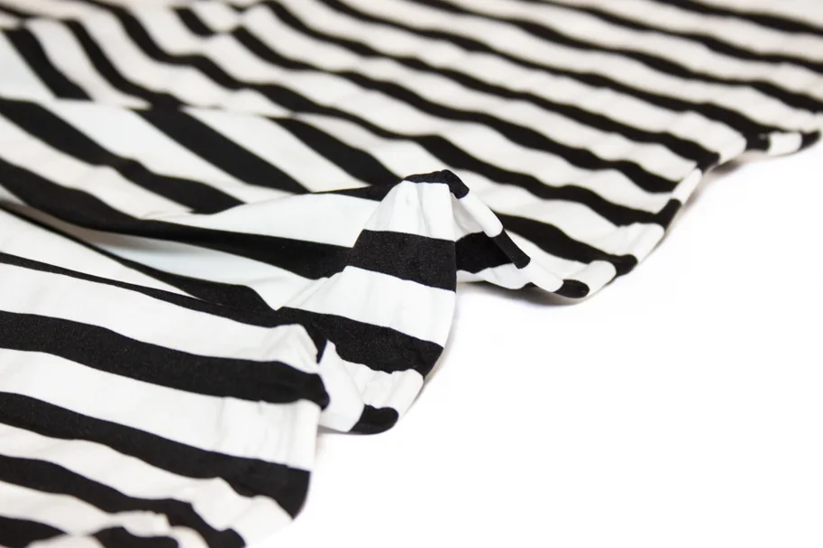 Deadstock Swim and Sports Jersey Fabric - Calabria Black Stripe