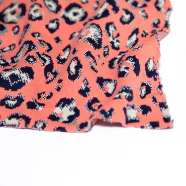 Deadstock Swim and Sports Jersey Fabric - Coral Leo