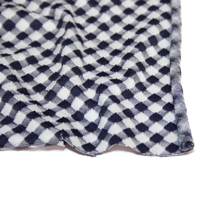 Deadstock Swim and Sports Jersey Fabric - Nizza Navy Check