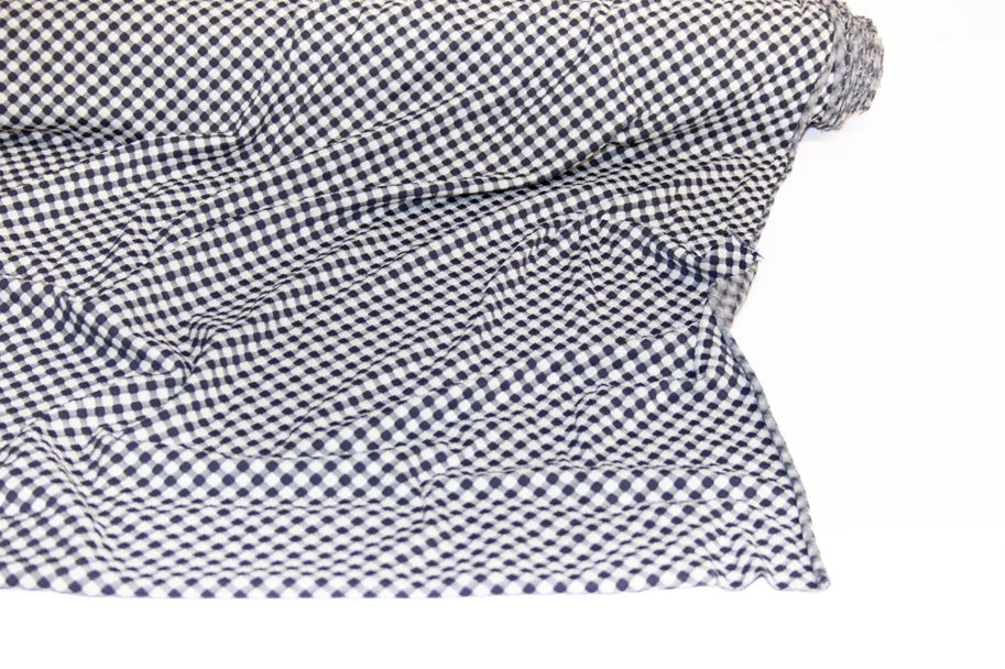 Deadstock Swim and Sports Jersey Fabric - Nizza Navy Check
