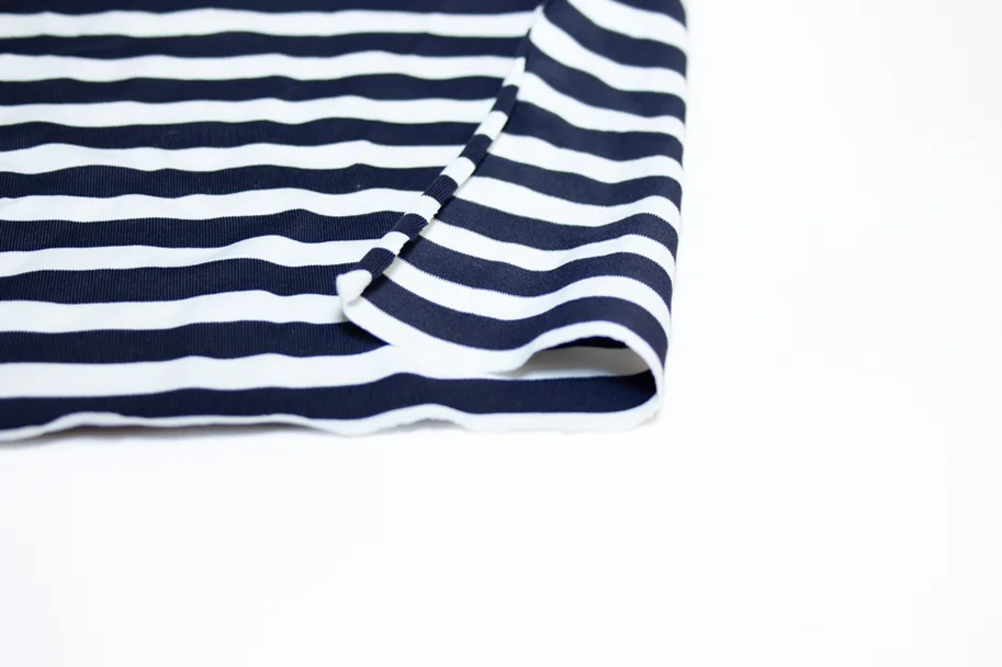 Deadstock Swim and Sports Jersey Fabric - Sailor Blue Stripe