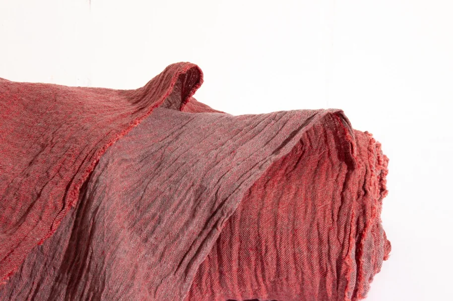 Leinen Crinkle - Clinker Red