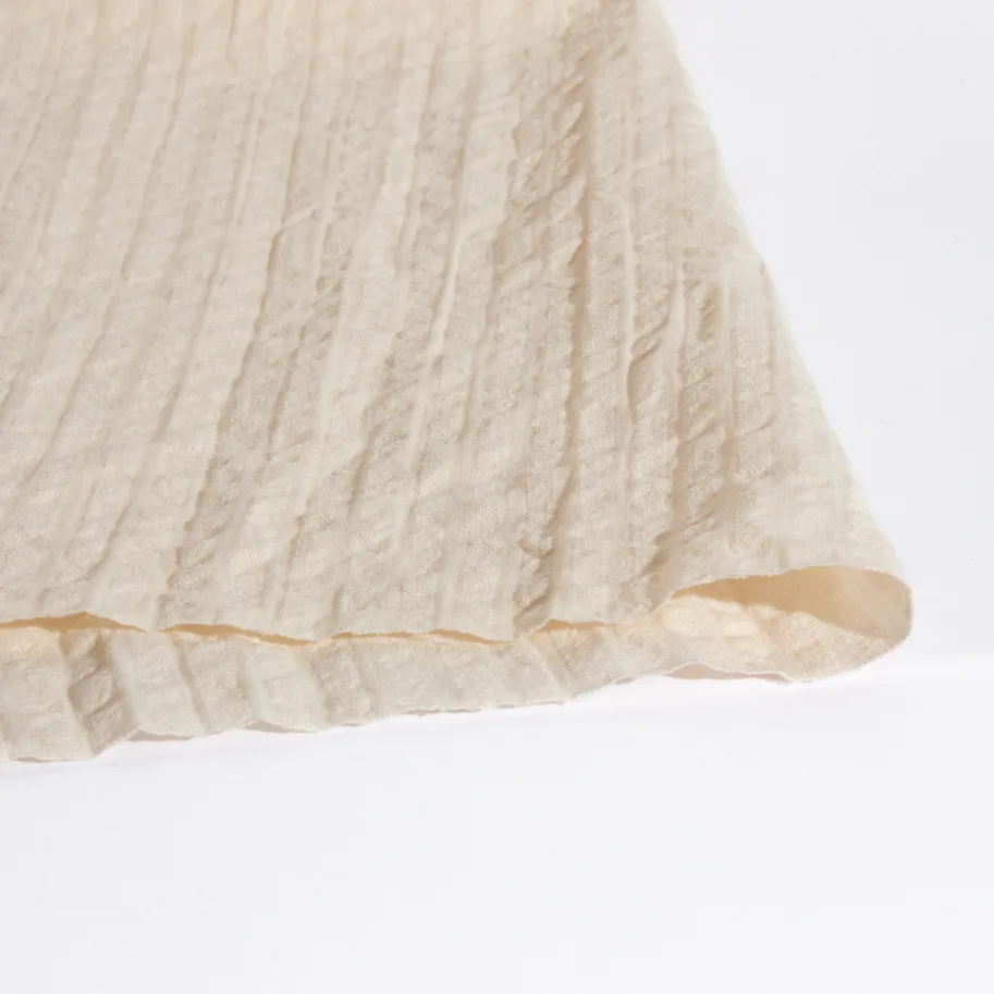 Organic Cotton Seersucker - Alabaster White