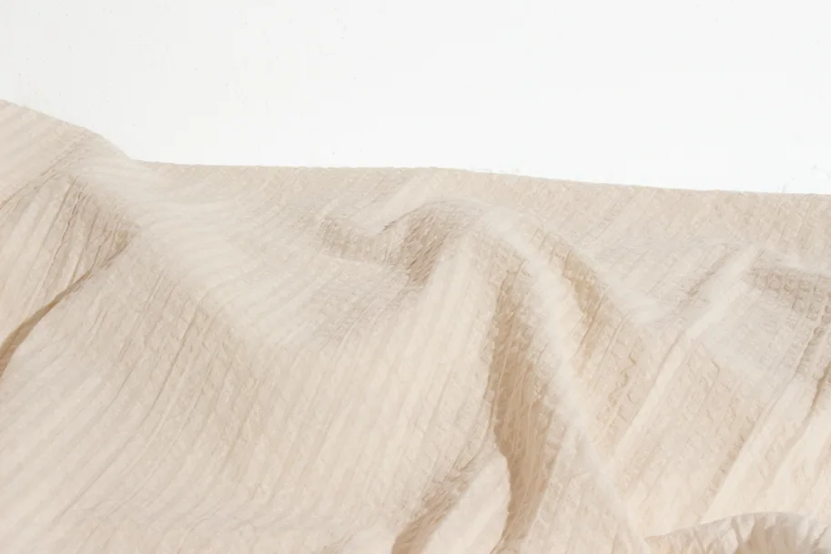 Organic Cotton Seersucker - Alabaster White