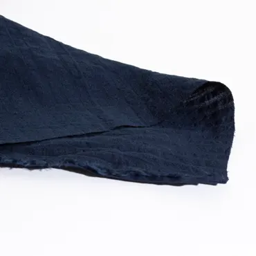 Bio Seersucker - Dark Aegean Blue