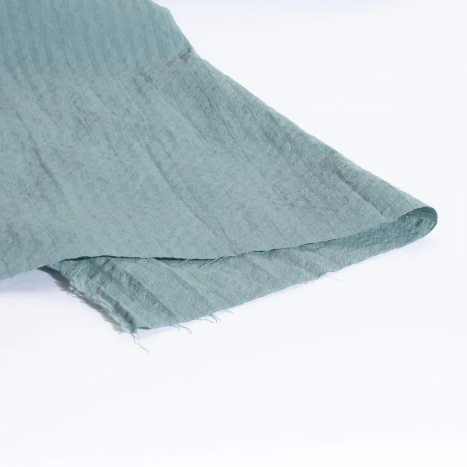 Organic Cotton Seersucker - Morning Tide