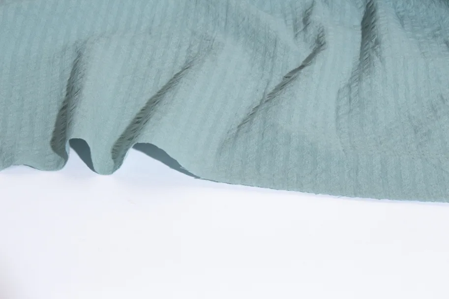 Organic Cotton Seersucker - Morning Tide