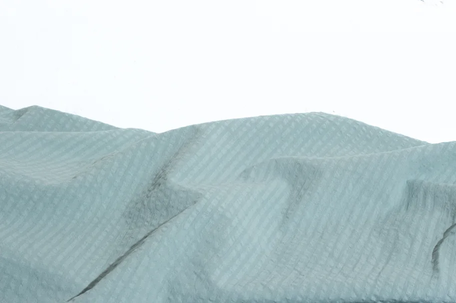 Organic Cotton Seersucker - Morning Tide