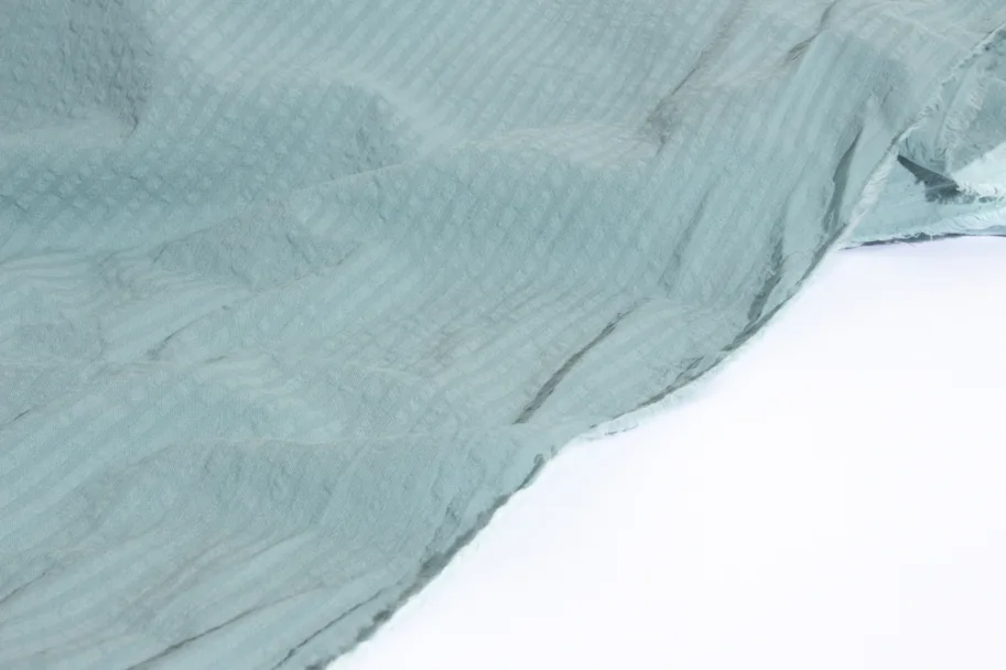 Organic Cotton Seersucker - Morning Tide
