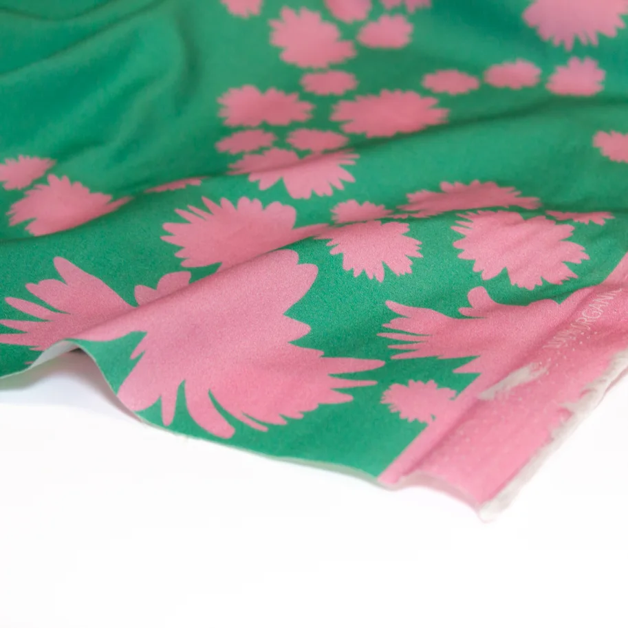Organic Cotton Poplin - Embrace Green Pink