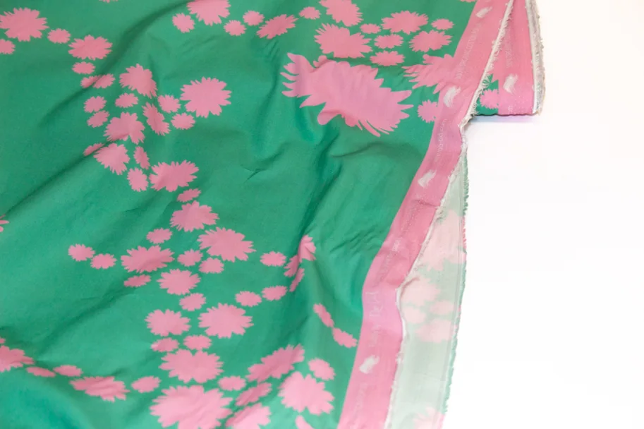 Organic Cotton Poplin - Embrace Green Pink