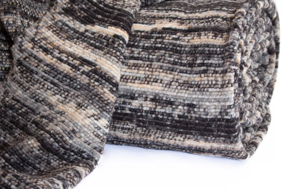 Organic Wool Knit Fabric Tapestry - Shades of Grey