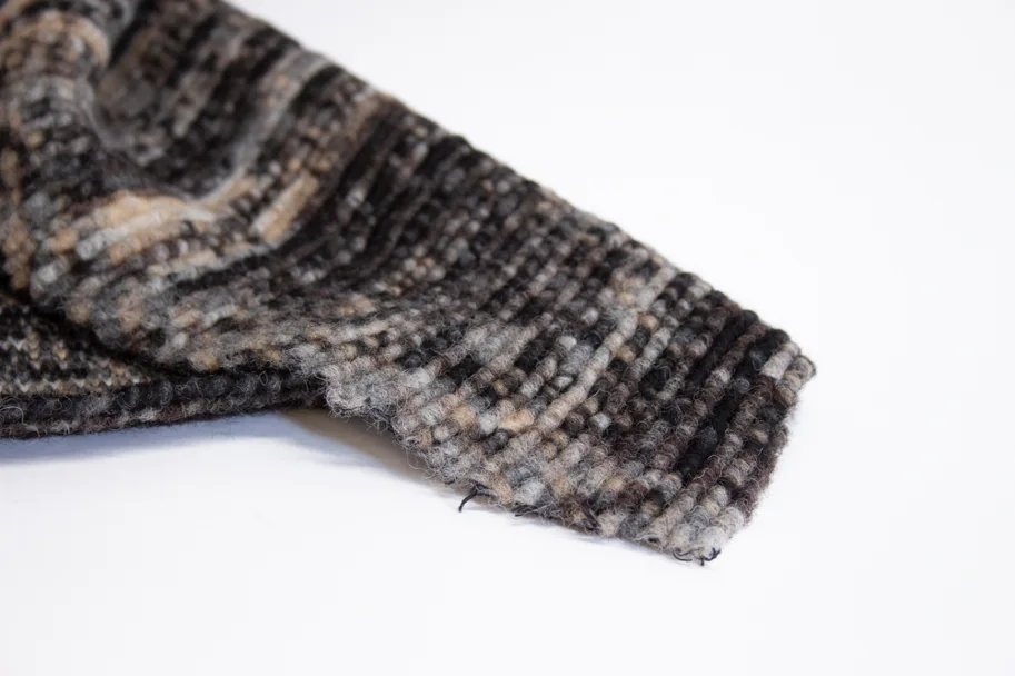 Organic Wool Knit Fabric Tapestry - Shades of Grey