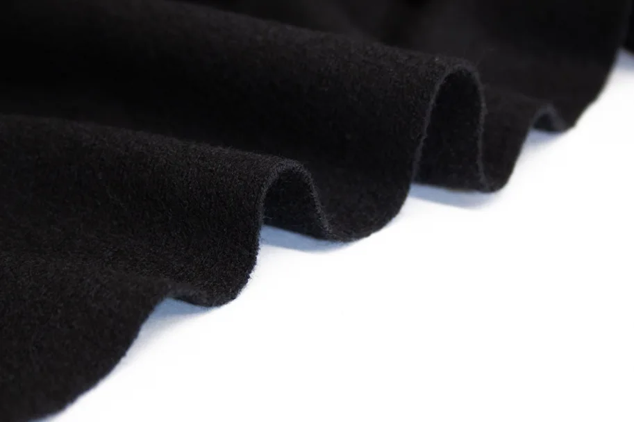 Organic Merino Boiled Wool - Black